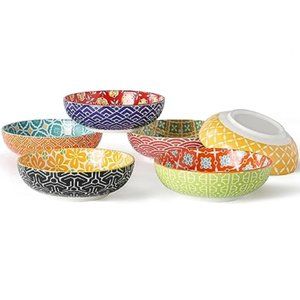 Set of 6 - Small Ceramic Dessert/ Ice Cream/ Condiments/ Snack Bowls